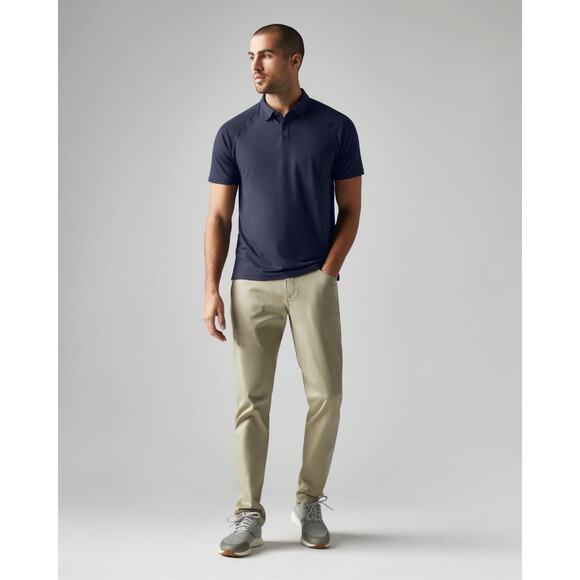 Rhone Delta Pique Polo Navy Premium Lightweight Mesh - Picture 2 of 12